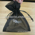 Black Silk Satin Drawstring Bags/Pouch